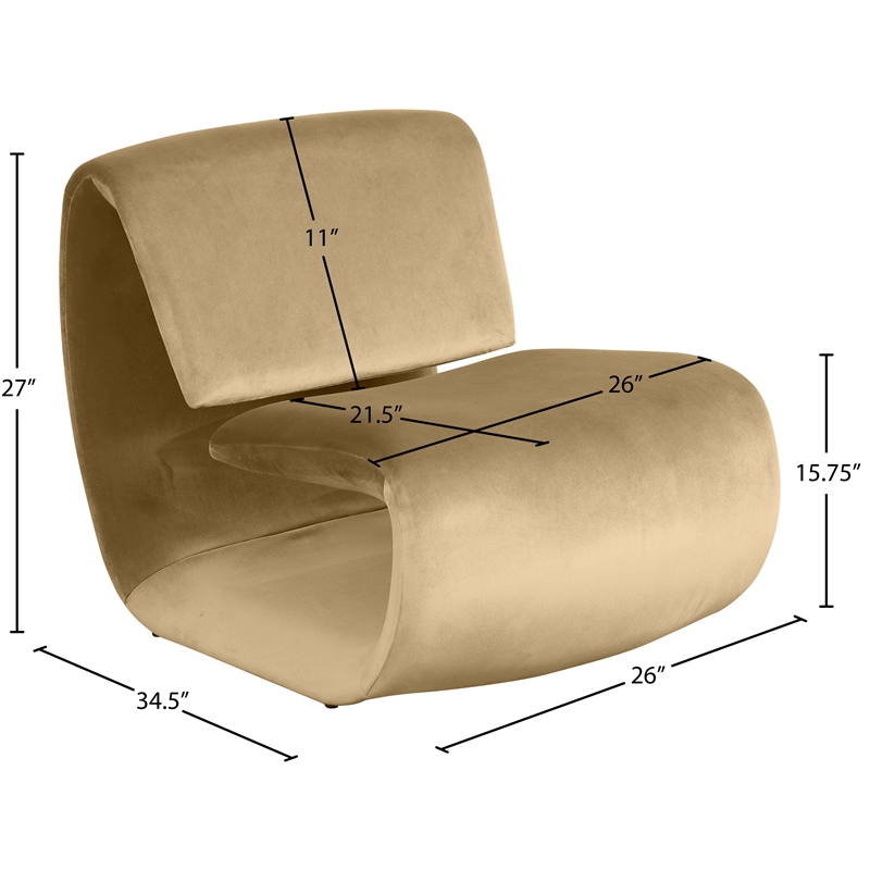 Meridian Furniture Nouveau Camel Velvet Accent Chair