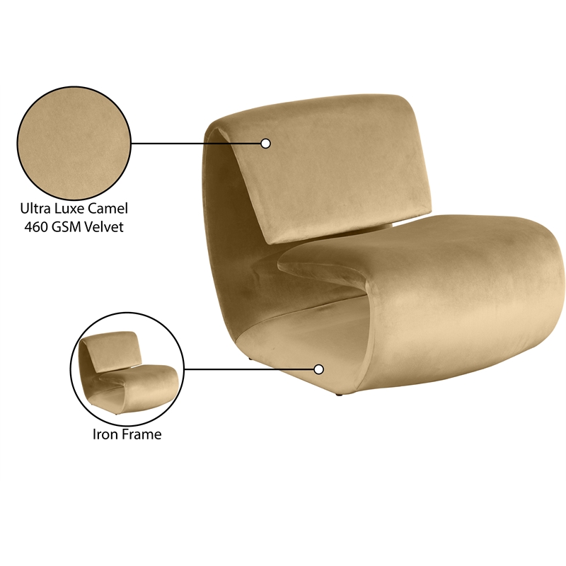 Meridian Furniture Nouveau Camel Velvet Accent Chair