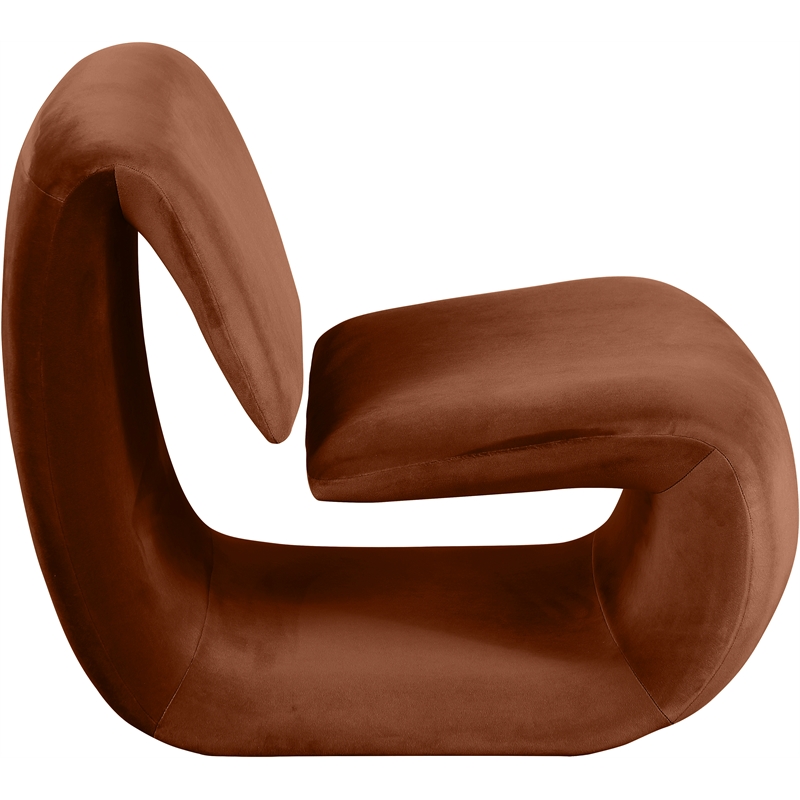 Meridian Furniture Nouveau Cognac Velvet Accent Chair