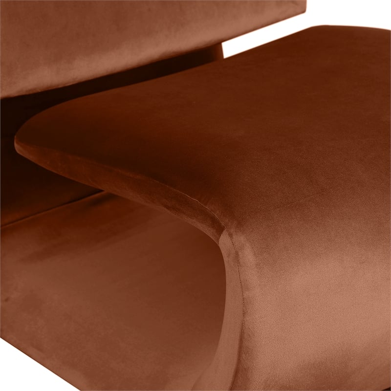 Meridian Furniture Nouveau Cognac Velvet Accent Chair