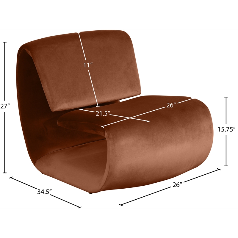 Meridian Furniture Nouveau Cognac Velvet Accent Chair