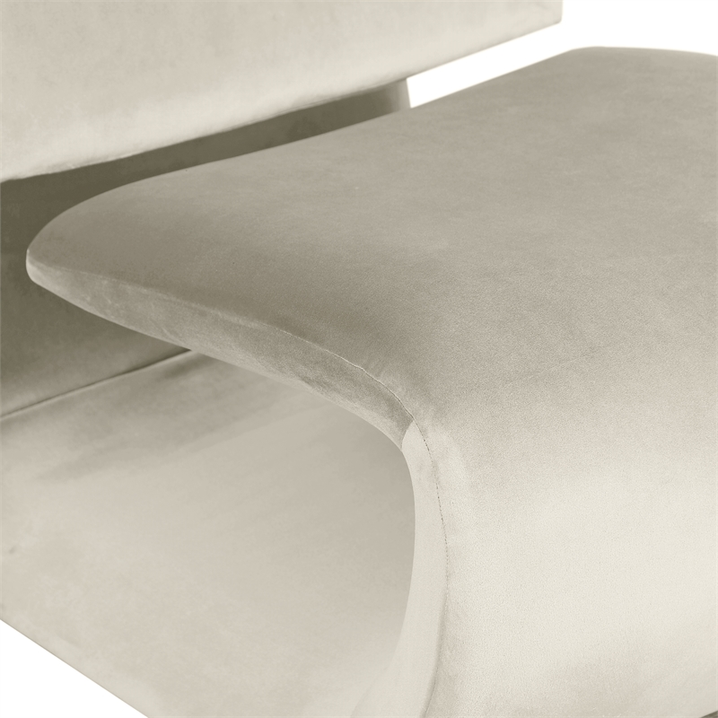 Meridian Furniture Nouveau Cream Velvet Accent Chair