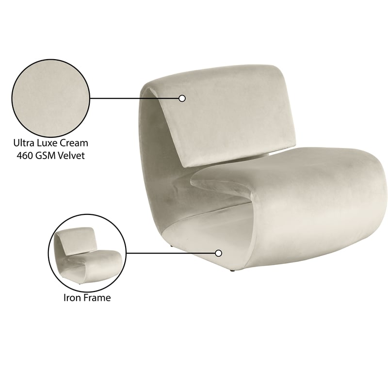 Meridian Furniture Nouveau Cream Velvet Accent Chair
