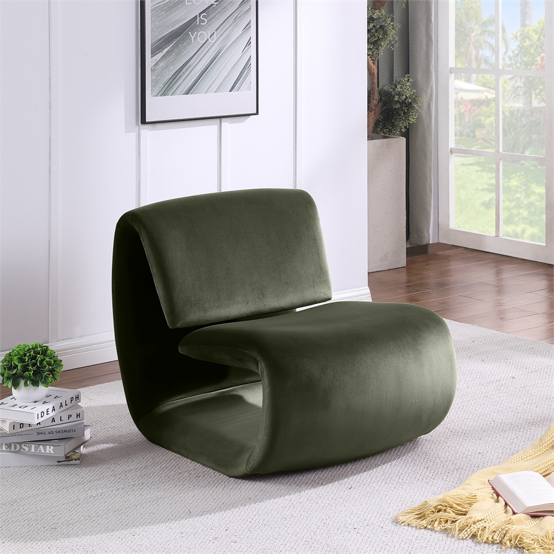 Meridian Furniture Nouveau Green Velvet Accent Chair