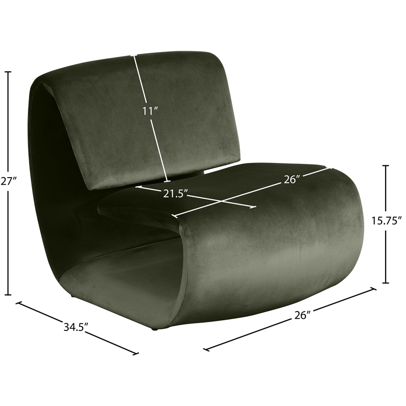 Meridian Furniture Nouveau Green Velvet Accent Chair
