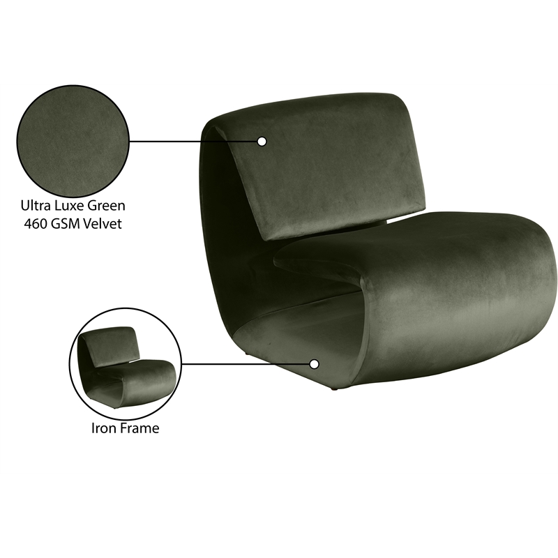 Meridian Furniture Nouveau Green Velvet Accent Chair