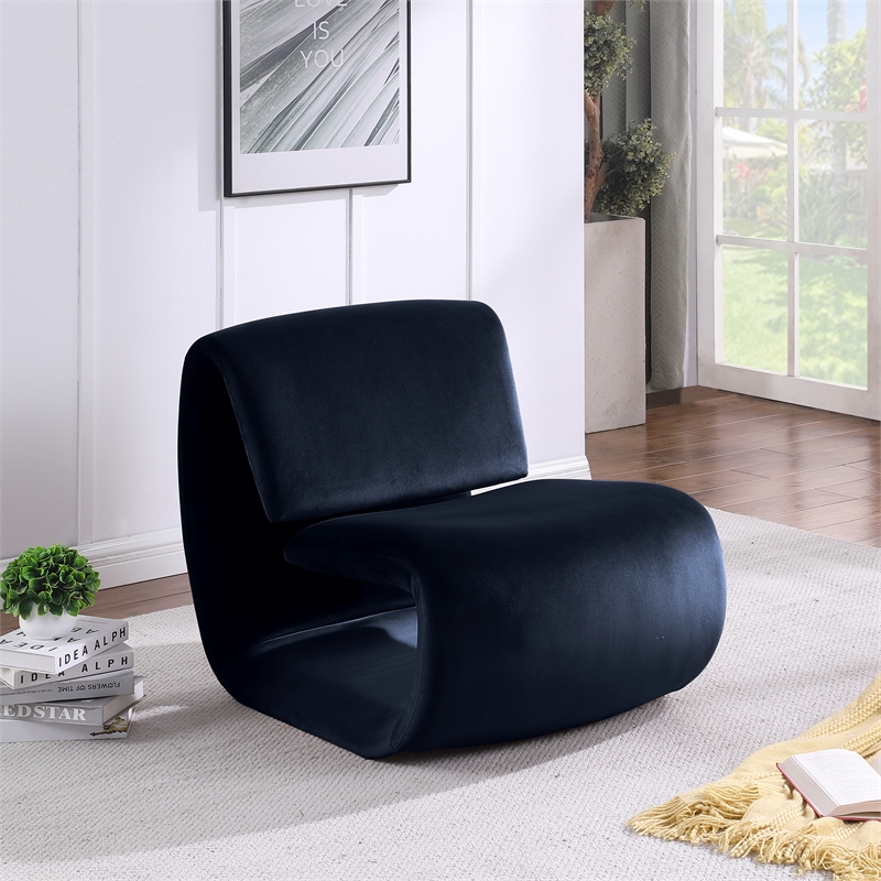 Meridian Furniture Nouveau Navy Velvet Accent Chair