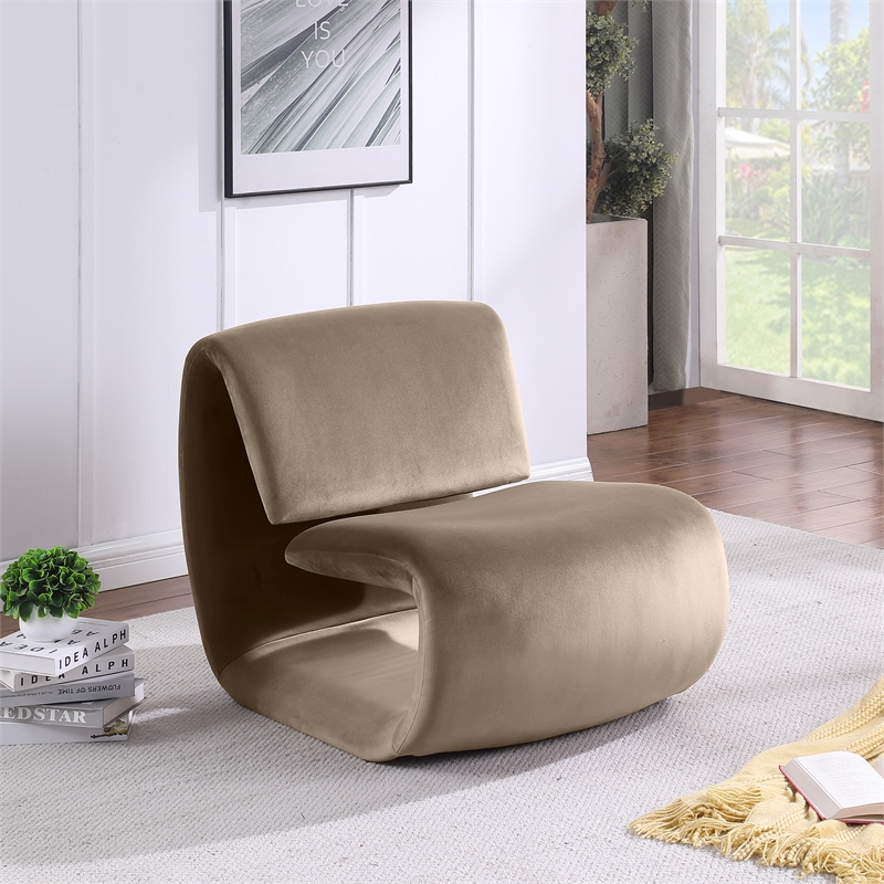 Meridian Furniture Nouveau Taupe Velvet Accent Chair