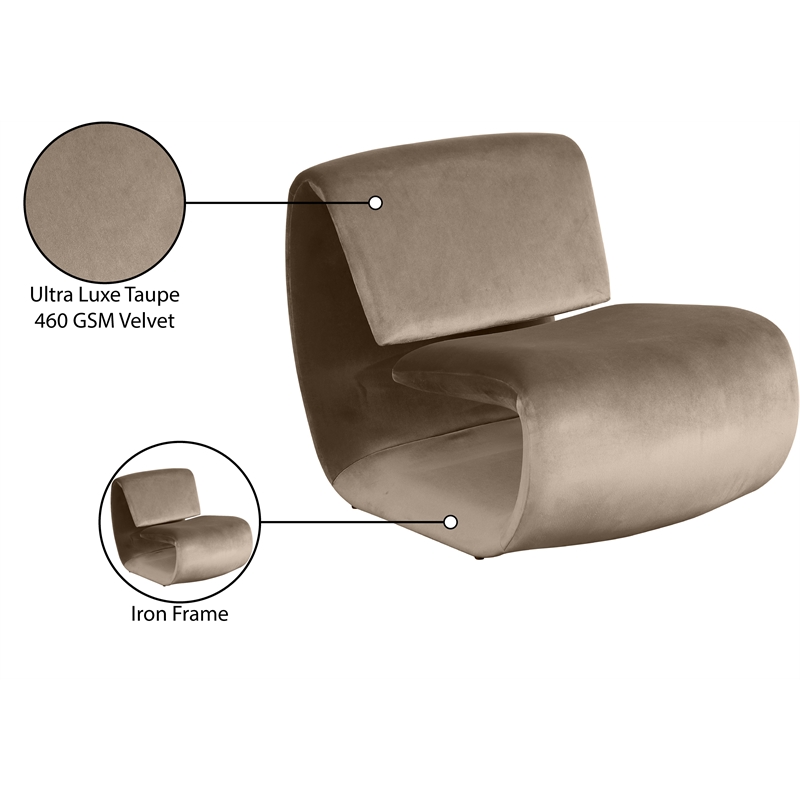 Meridian Furniture Nouveau Taupe Velvet Accent Chair