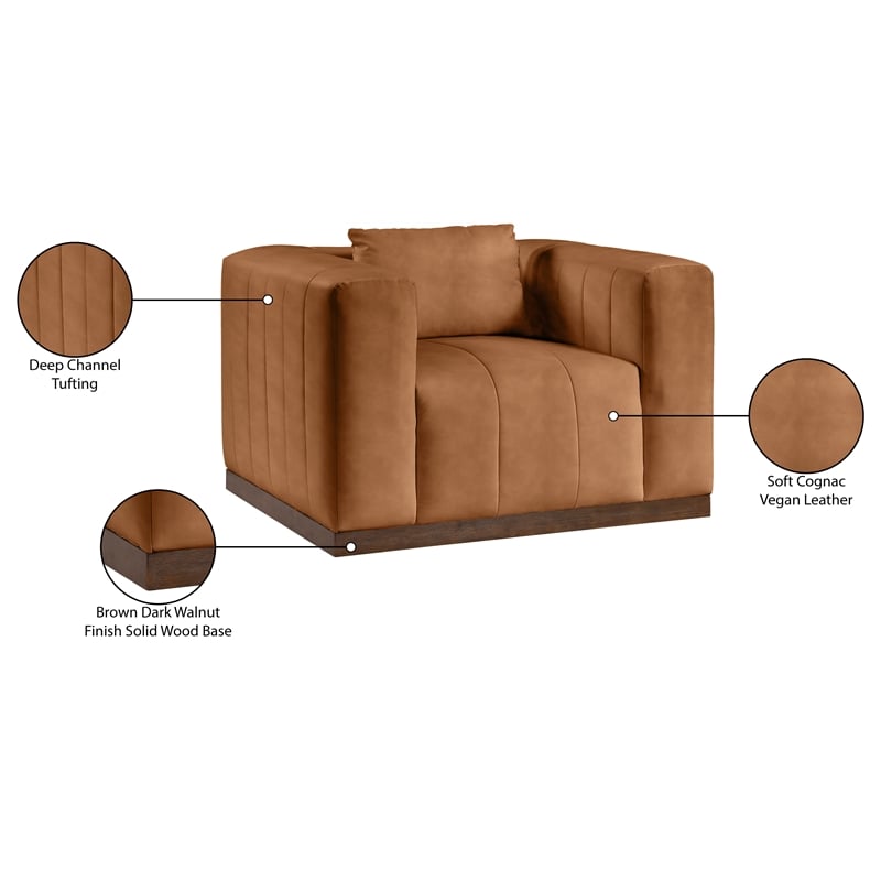 Meridian Furniture Mallina Cognac Vegan Leather Chair