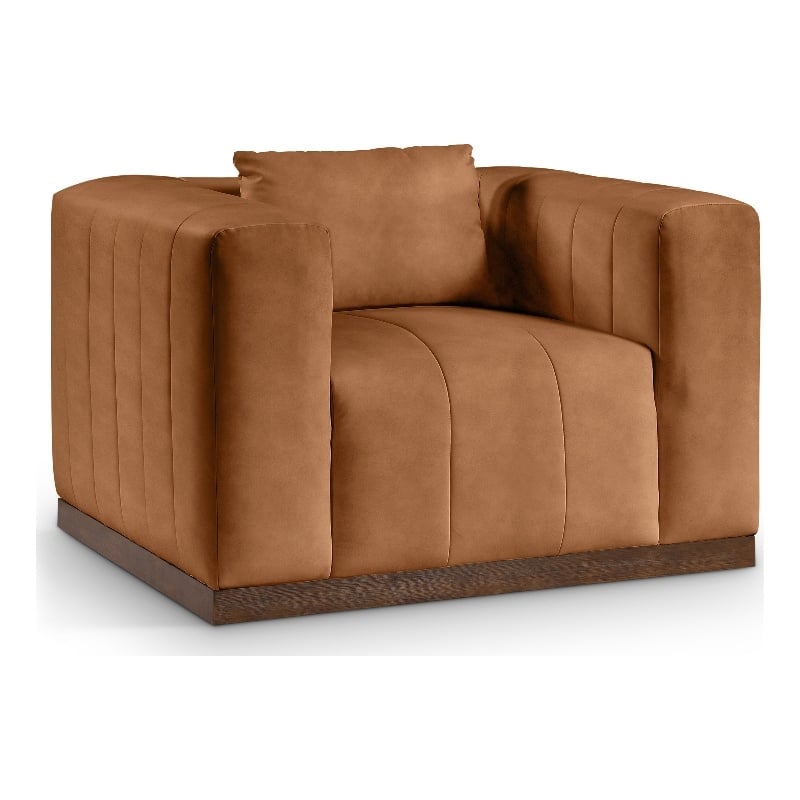 Meridian Furniture Mallina Cognac Vegan Leather Chair