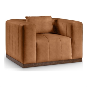 Meridian Furniture Mallina Cognac Vegan Leather Chair