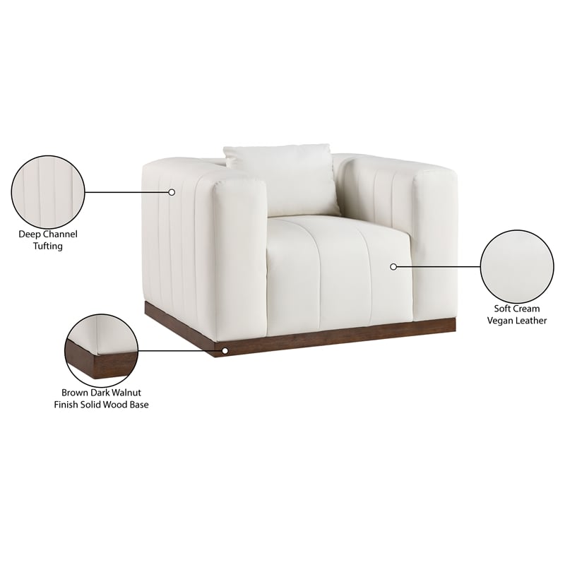 Meridian Furniture Mallina Cream Vegan Leather Chair