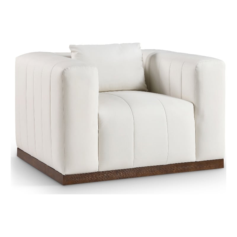 Meridian Furniture Mallina Cream Vegan Leather Chair