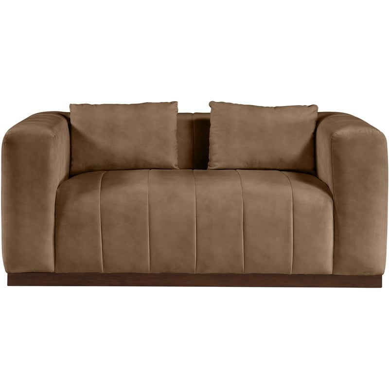 Meridian Furniture Mallina Brown Vegan Leather Loveseat