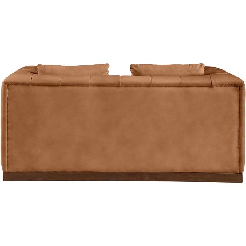 Meridian Furniture Mallina Cognac Vegan Leather Loveseat