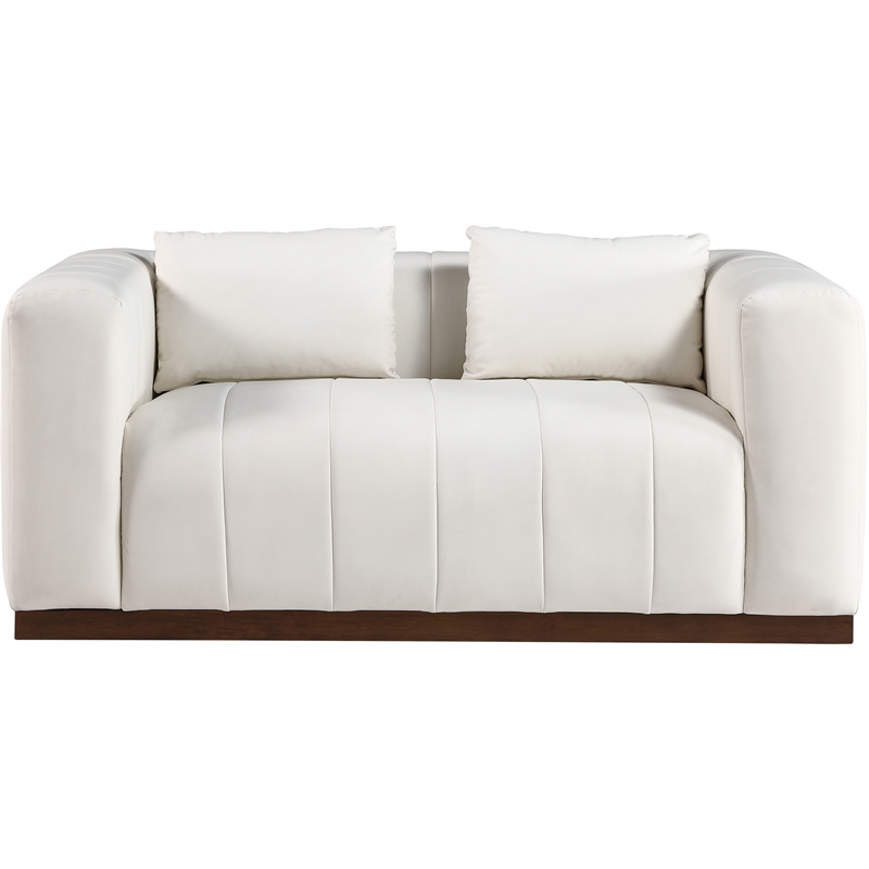 Meridian Furniture Mallina Cream Vegan Leather Loveseat