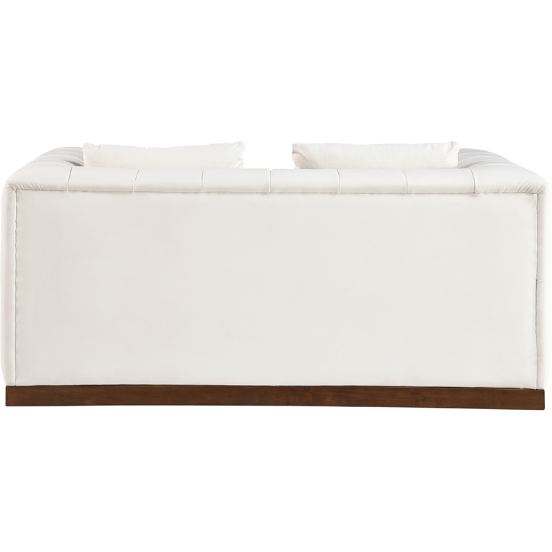 Meridian Furniture Mallina Cream Vegan Leather Loveseat