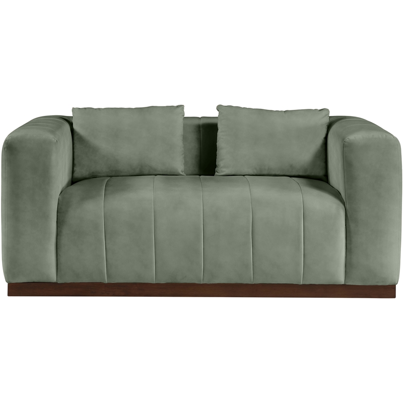 Meridian Furniture Mallina Green Vegan Leather Loveseat