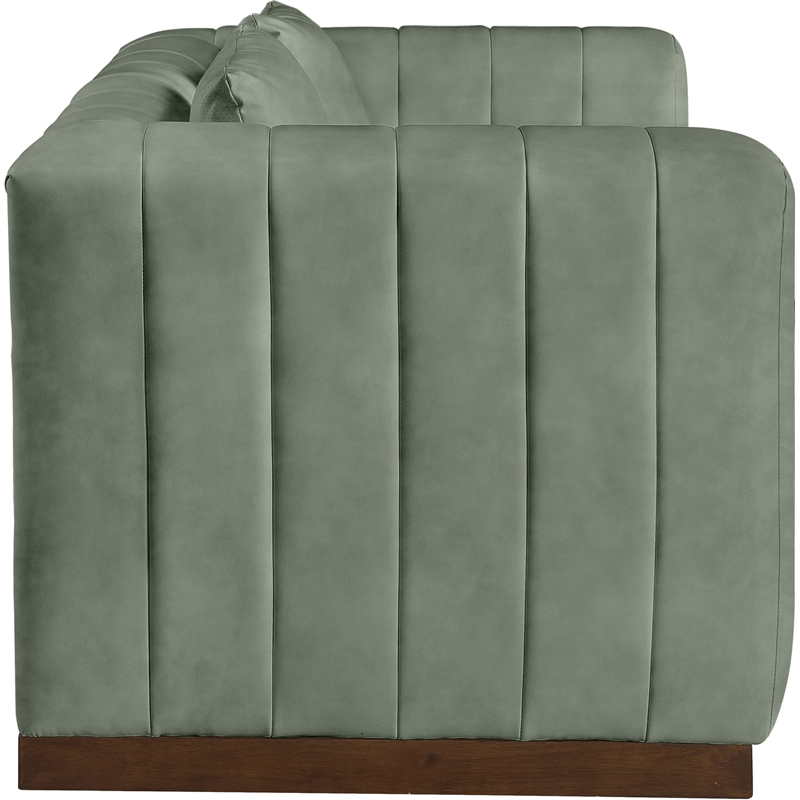 Meridian Furniture Mallina Green Vegan Leather Loveseat