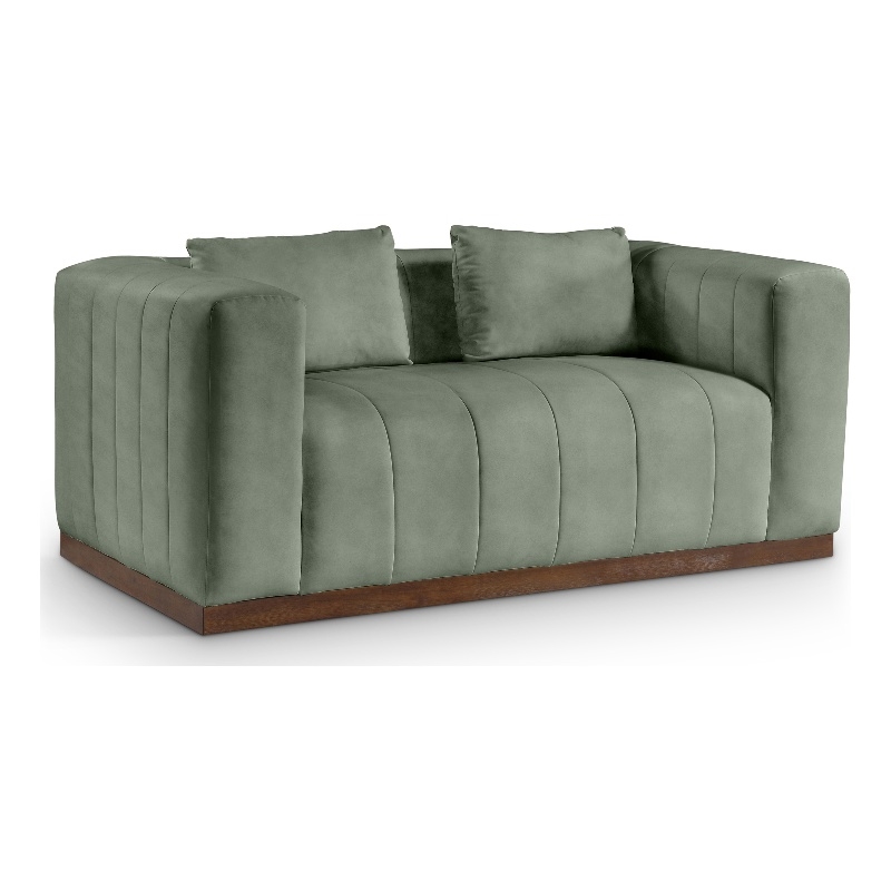 Meridian Furniture Mallina Green Vegan Leather Loveseat