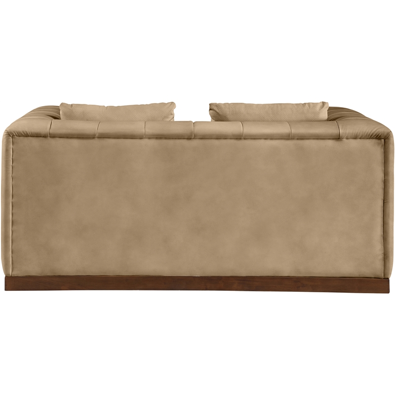 Meridian Furniture Mallina Tan Vegan Leather Loveseat