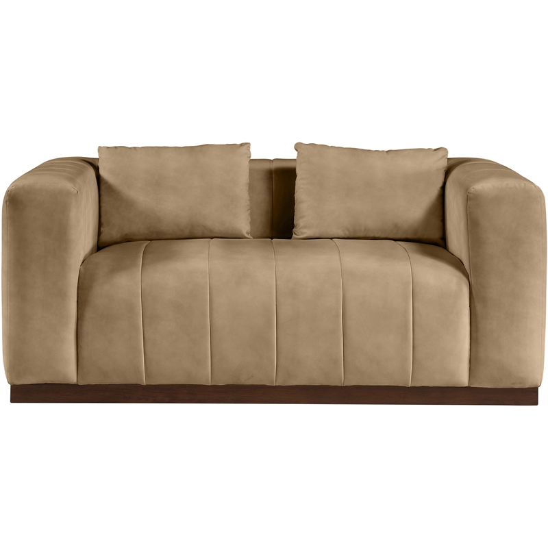 Meridian Furniture Mallina Tan Vegan Leather Loveseat