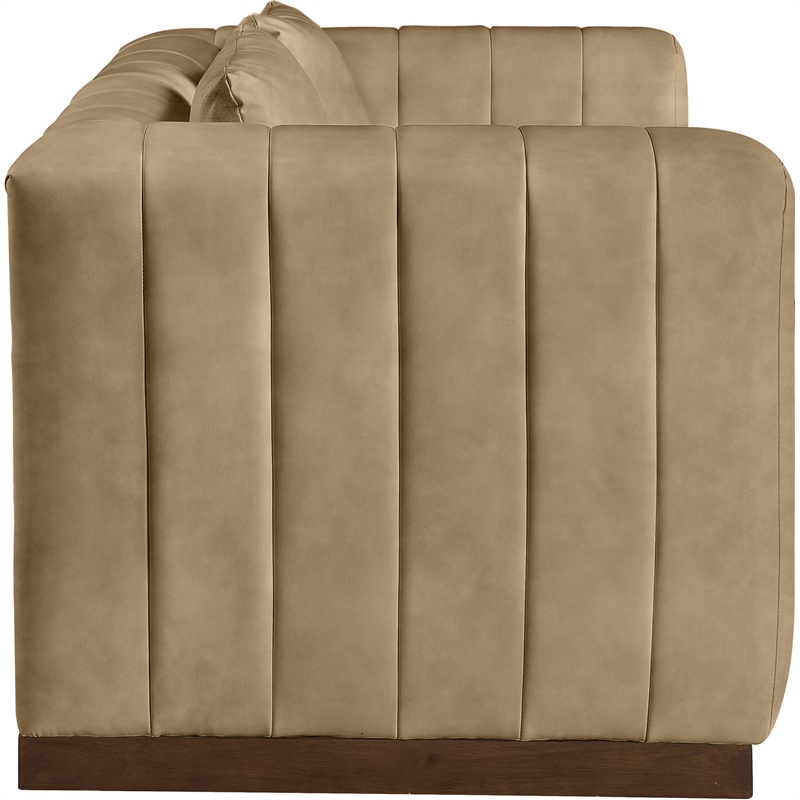 Meridian Furniture Mallina Tan Vegan Leather Loveseat