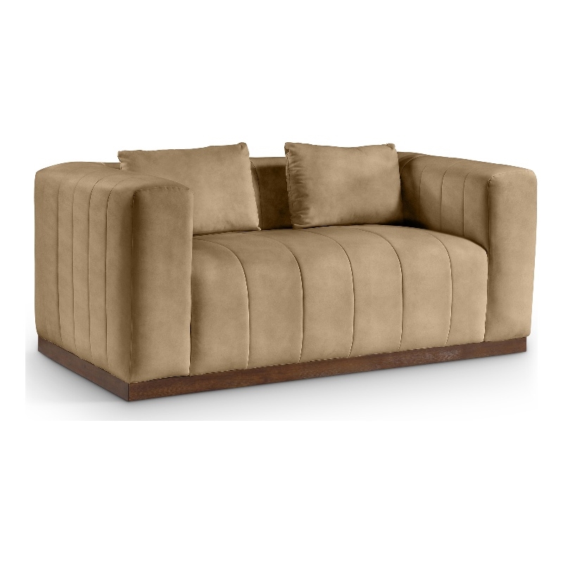 Meridian Furniture Mallina Tan Vegan Leather Loveseat