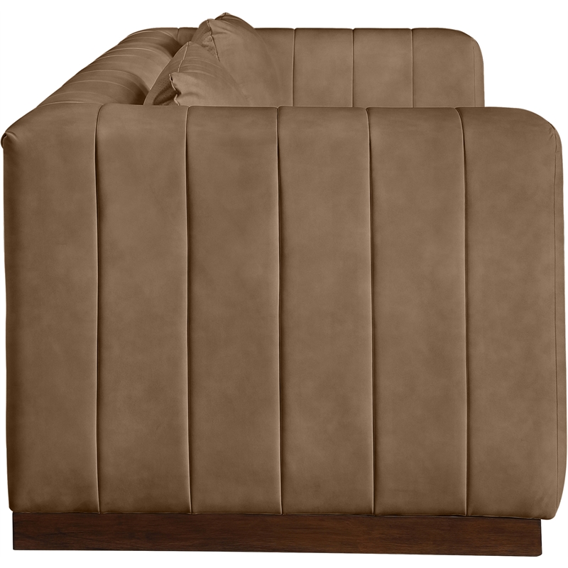 Meridian Furniture Mallina Brown Vegan Leather Sofa