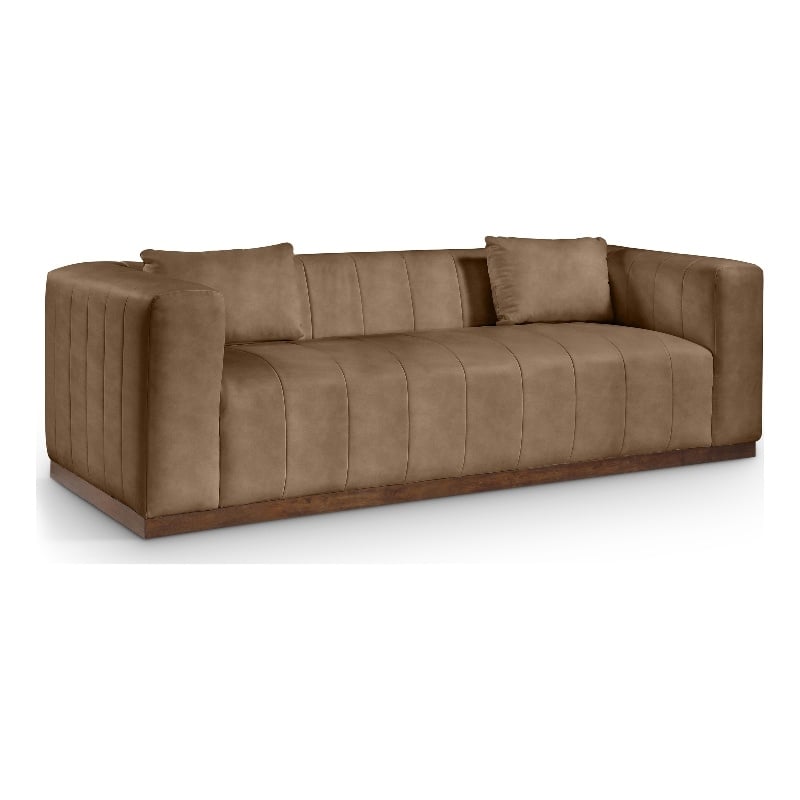 Meridian Furniture Mallina Brown Vegan Leather Sofa