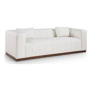 Meridian Furniture Mallina Cream Vegan Leather Sofa