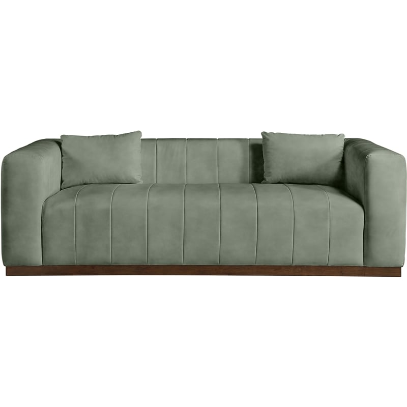 Meridian Furniture Mallina Green Vegan Leather Sofa