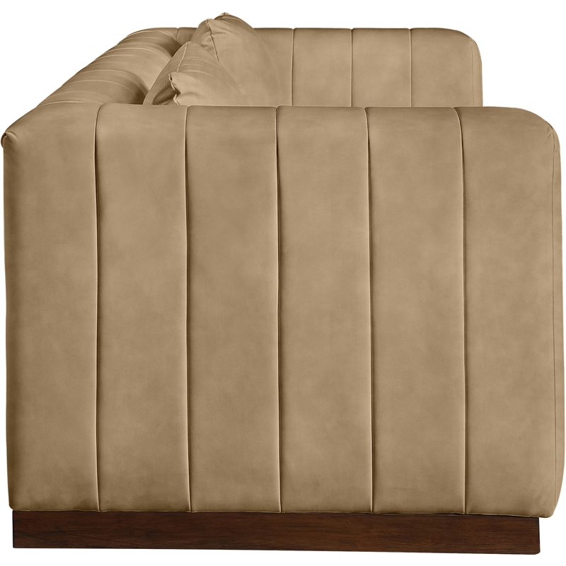 Meridian Furniture Mallina Tan Vegan Leather Sofa
