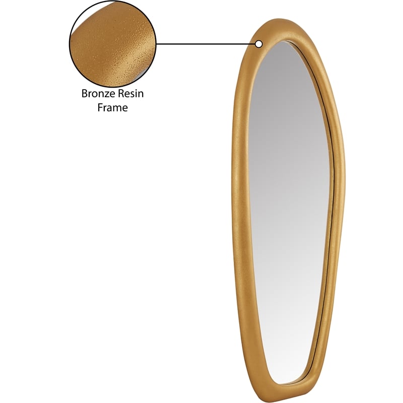 Meridian Furniture Holland Brass Polyresin Mirror