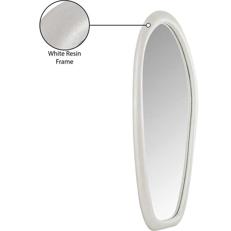 Meridian Furniture Holland White Polyresin Mirror