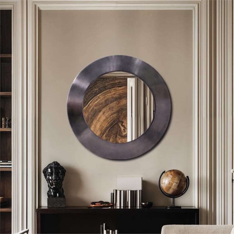 Meridian Furniture Sphere Black Iron Framed Mirror