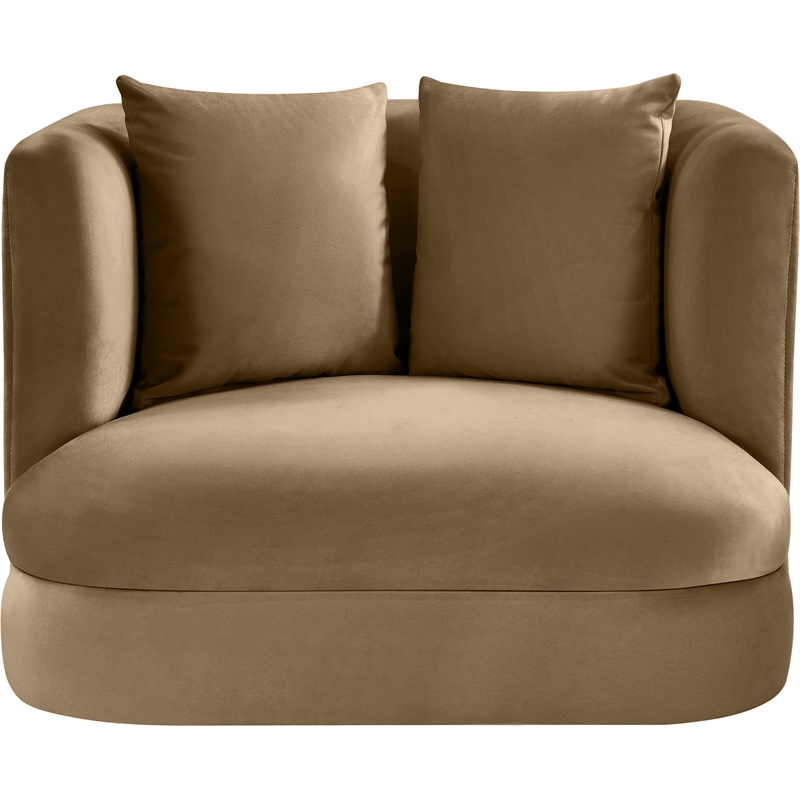 Meridian Furniture Alder Beige Velvet Accent Chair
