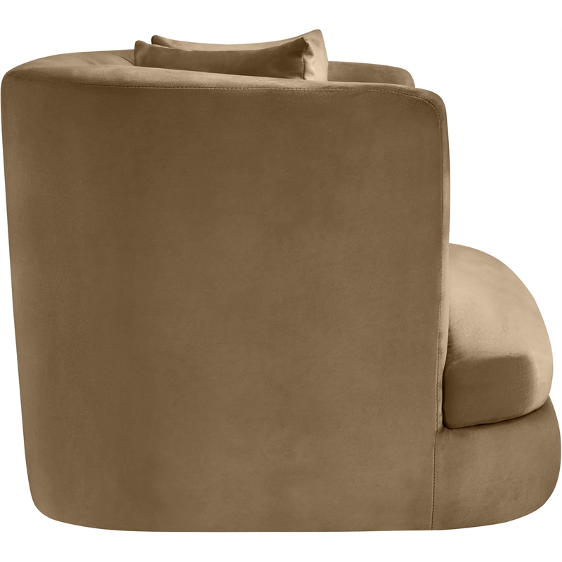 Meridian Furniture Alder Beige Velvet Accent Chair