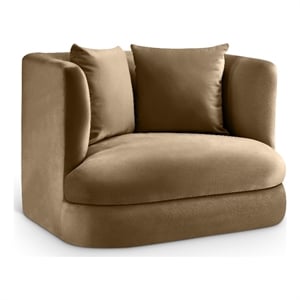 Meridian Furniture Alder Beige Velvet Accent Chair
