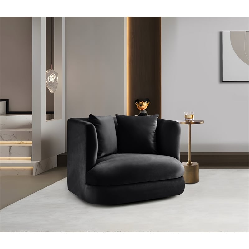 Meridian Furniture Alder Black Velvet Accent Chair