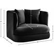 Meridian Furniture Alder Black Velvet Accent Chair