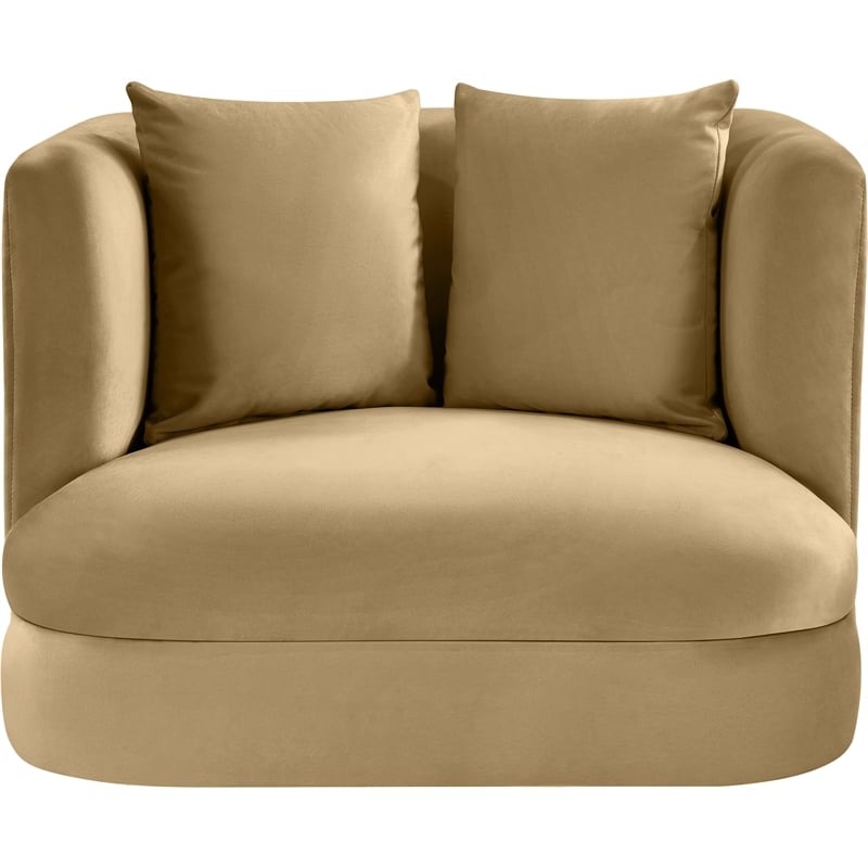 Meridian Furniture Alder Camel Velvet Accent Chair
