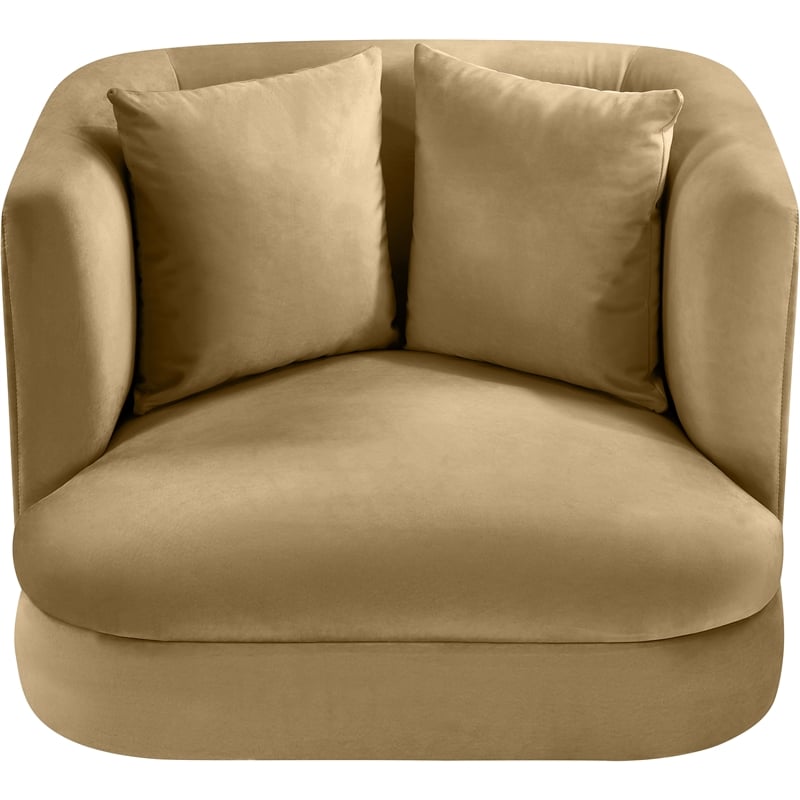 Meridian Furniture Alder Camel Velvet Accent Chair