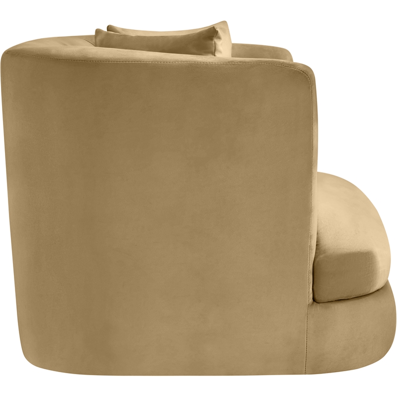 Meridian Furniture Alder Camel Velvet Accent Chair