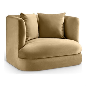 Meridian Furniture Alder Camel Velvet Accent Chair
