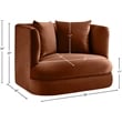 Meridian Furniture Alder Cognac Velvet Accent Chair