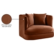 Meridian Furniture Alder Cognac Velvet Accent Chair