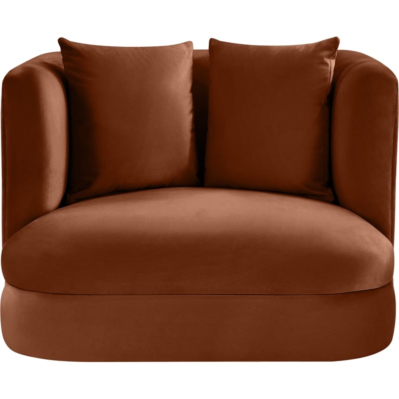 Meridian Furniture Alder Cognac Velvet Accent Chair