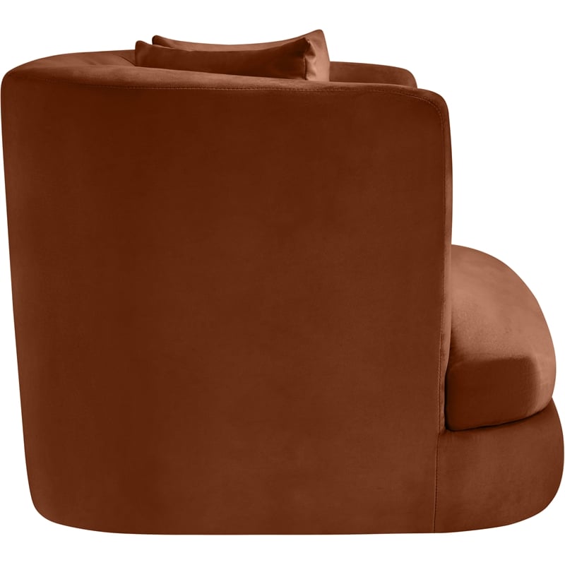 Meridian Furniture Alder Cognac Velvet Accent Chair